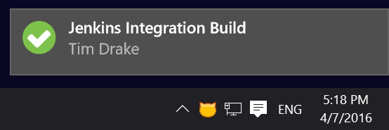 CatLight successful build status notification